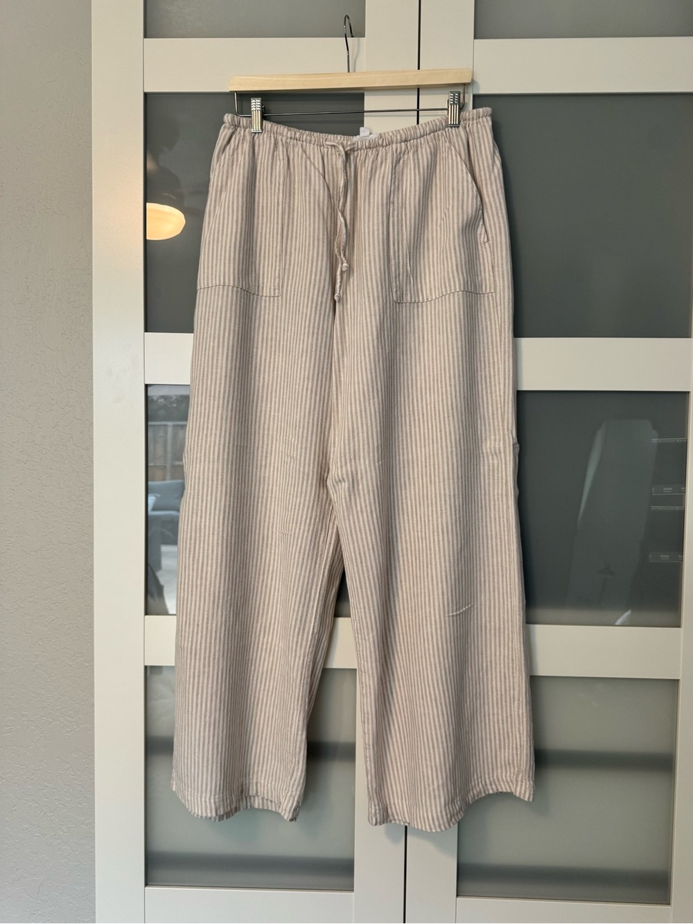 Garage striped linen drawstring pants
